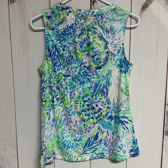 Lilly Pulitzer Essie Tank Top “Shell Of A Party” Medium EUC - Picture 3 of 9